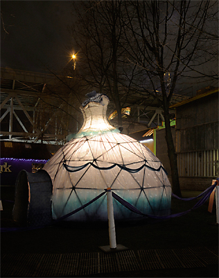 Dress Illuminated - The outer fabric of the structure glows at night when illuminated from the inside.